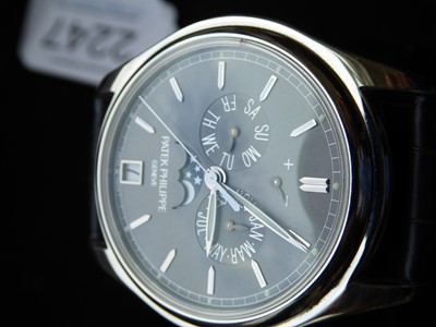 Lot 2247 - A Fine Platinum Annual Calendar Automatic...