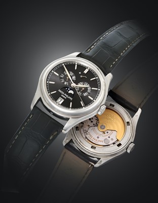 Lot 2247 - A Fine Platinum Annual Calendar Automatic...