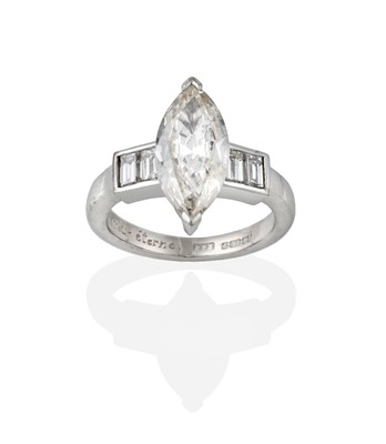 Lot 2387 - An 18 Carat White Gold Diamond Ring, the...