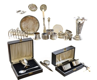 Lot 280 - A collection of assorted silver and silver...
