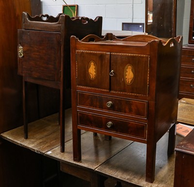 Lot 1334 - A George III mahogany tray top bedside commode,...