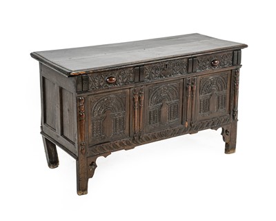 Lot 282 - A Joined Oak Chest, late 17th century, the...