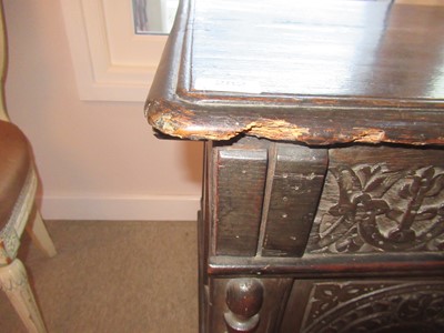 Lot 282 - A Joined Oak Chest, late 17th century, the...