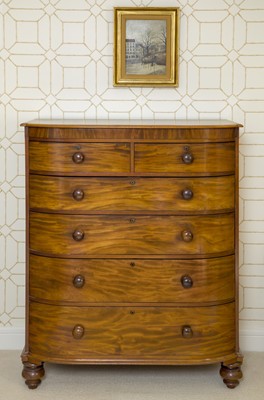 Lot 358 - A Victorian Mahogany Bowfront Chest of Drawers,...
