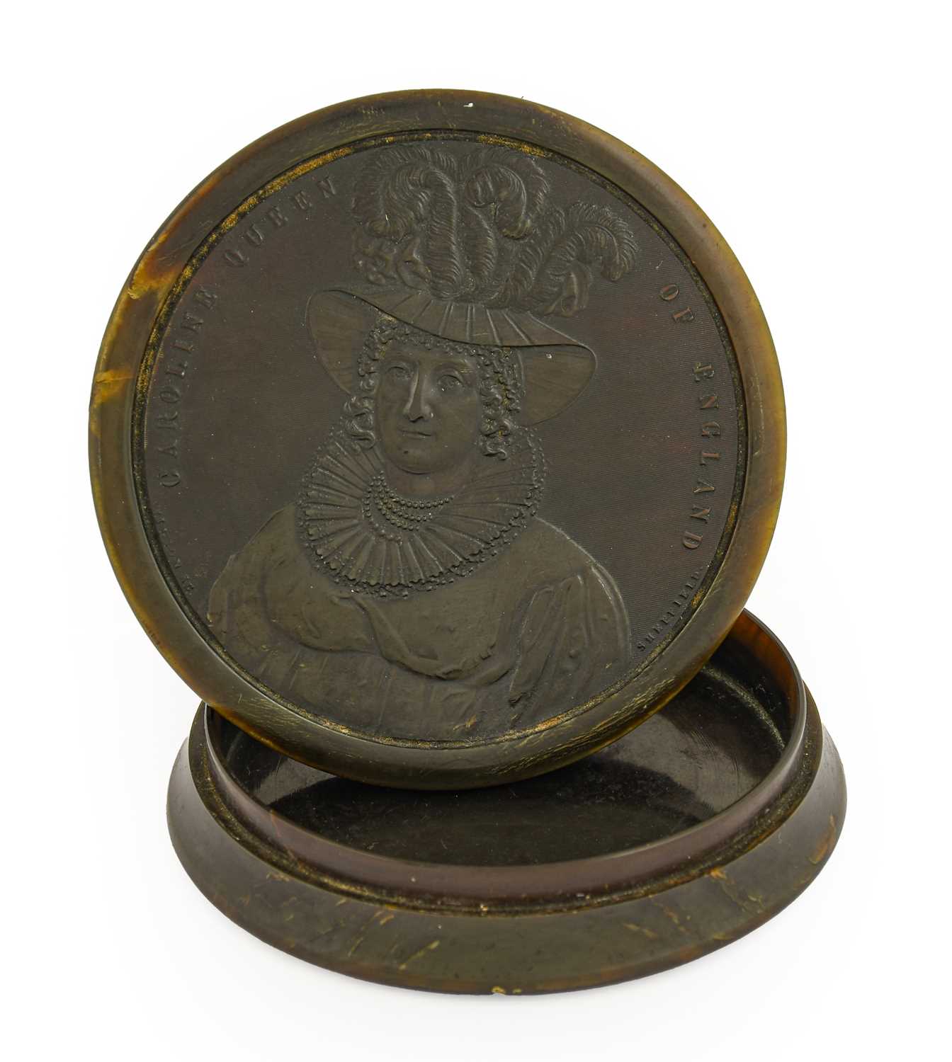 Lot 113 - A Regency Pressed Horn Snuff Box and Cover,...