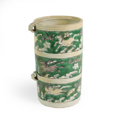 Lot 105 - A Chinese Porcelain Cylindrical Box, Kangxi,...