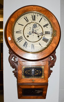 Lot 450 - A late Victorian inlaid mahogany drop dial...