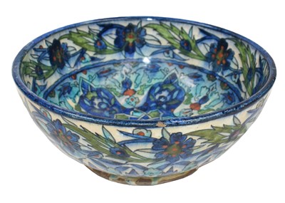 Lot 290 - An Iznik style bowl inscribed Palestine;...