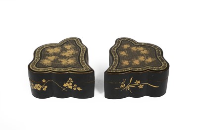 Lot 359 - A Pair of Chinese Export Lacquer Boxes and...