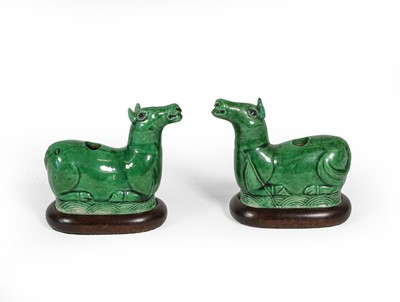 Lot 69 - A Pair of Chinese Green Glazed Porcelain Water...