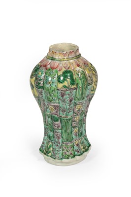 Lot 89 - A Chinese Porcelain Vase, Kangxi, of fluted...