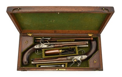 Lot 296 - A Good Pair of Late 18th Century Flintlock 28...