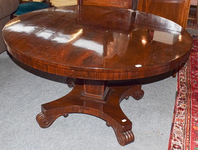 Lot 497 - William IV rosewood loo table raised on a...