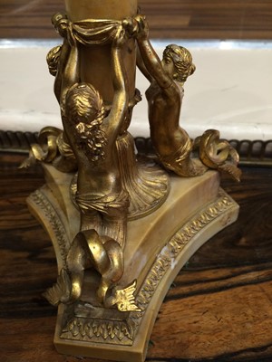 Lot 125 - A Pair of Gilt Metal Mounted Sienna Marble...
