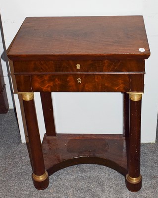 Lot 454 - A Regency mahogany French work table, the...