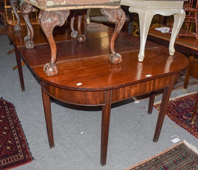 Lot 481 - A pair of George III D end gateleg tables,...