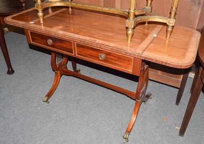 Lot 483 - A bespoke made crossbanded sofa table in 19th...