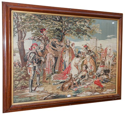 Lot 441 - A large 19th century Berlin woolwork tapestry,...