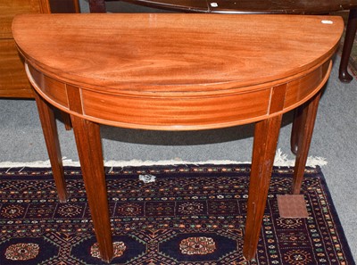 Lot 492 - A bespoke made mahogany demi-lune foldover...