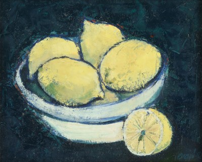 Lot 1159 - Ann Oram RSW (b.1956) "Lemons in a Bowl"...