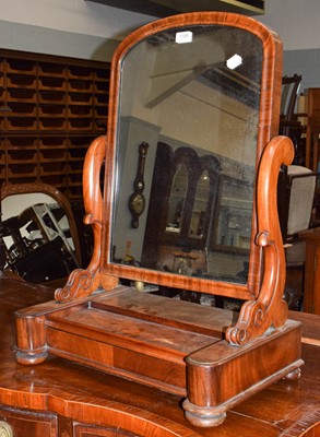 Lot 524 - A Victorian mahogany toilet mirror, with...