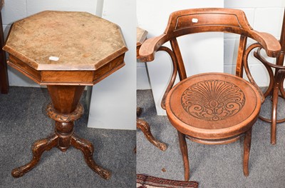 Lot 545 - A 1920s bentwood armchair, with fan pattern...