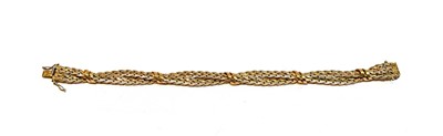 Lot 154 - A 9 carat gold fancy link bracelet, length 20cm