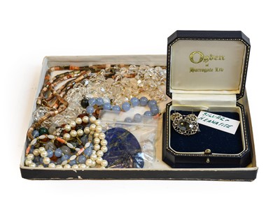 Lot 228 - A quantity of beaded jewellery; a gilt...