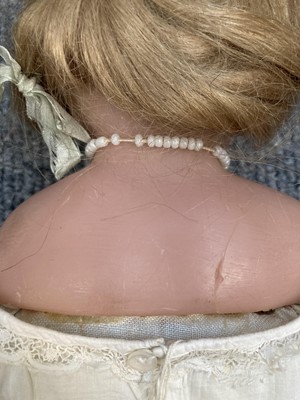 Lot 139 - Circa 1850s Wax Shoulder Head Doll of Princess...