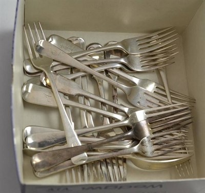 Lot 474 - Twenty silver dessert forks, various dates and makers