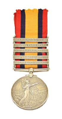 Lot 27 - A Queen's South Africa Medal, with five clasps...
