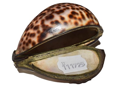 Lot 113 - A Metal-Mounted Cowrie Shell Snuff-Box the...