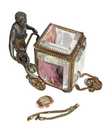 Lot 157 - A Cold Painted and Gilt-Metal Watch Case in...