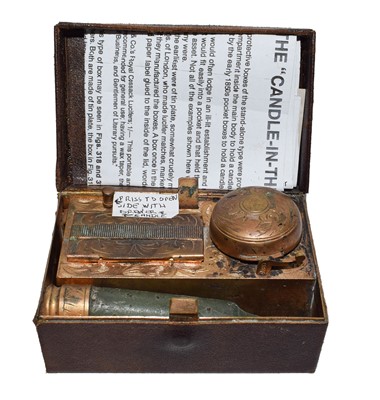 Lot 218 - A Victorian Tin Plate Travelling Inkwell,...