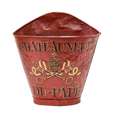 Lot 1337 - A Galvanised Grape Hod, repainted red...