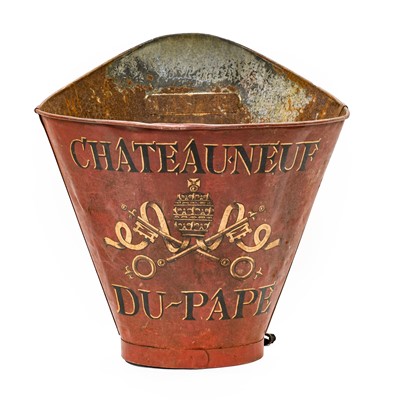 Lot 1338 - A Galvanised Grape Hod, repainted red...