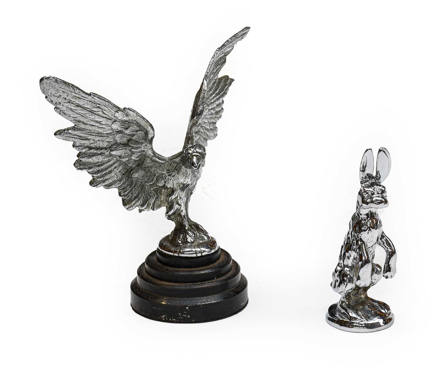 Lot 34 - A Chrome on Brass Hare Car Mascot, probably...
