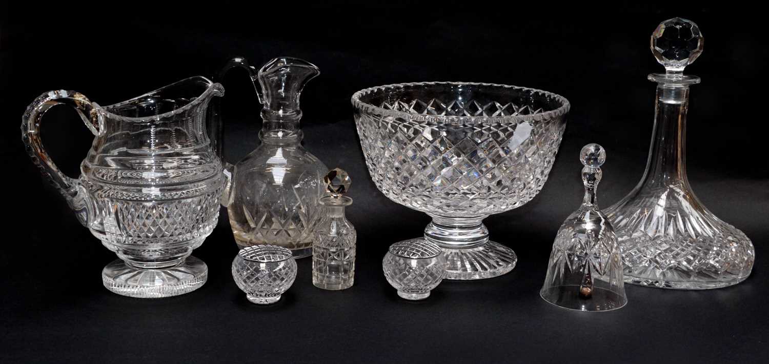 Lot 49 - A quantity of cut glassware including a footed...