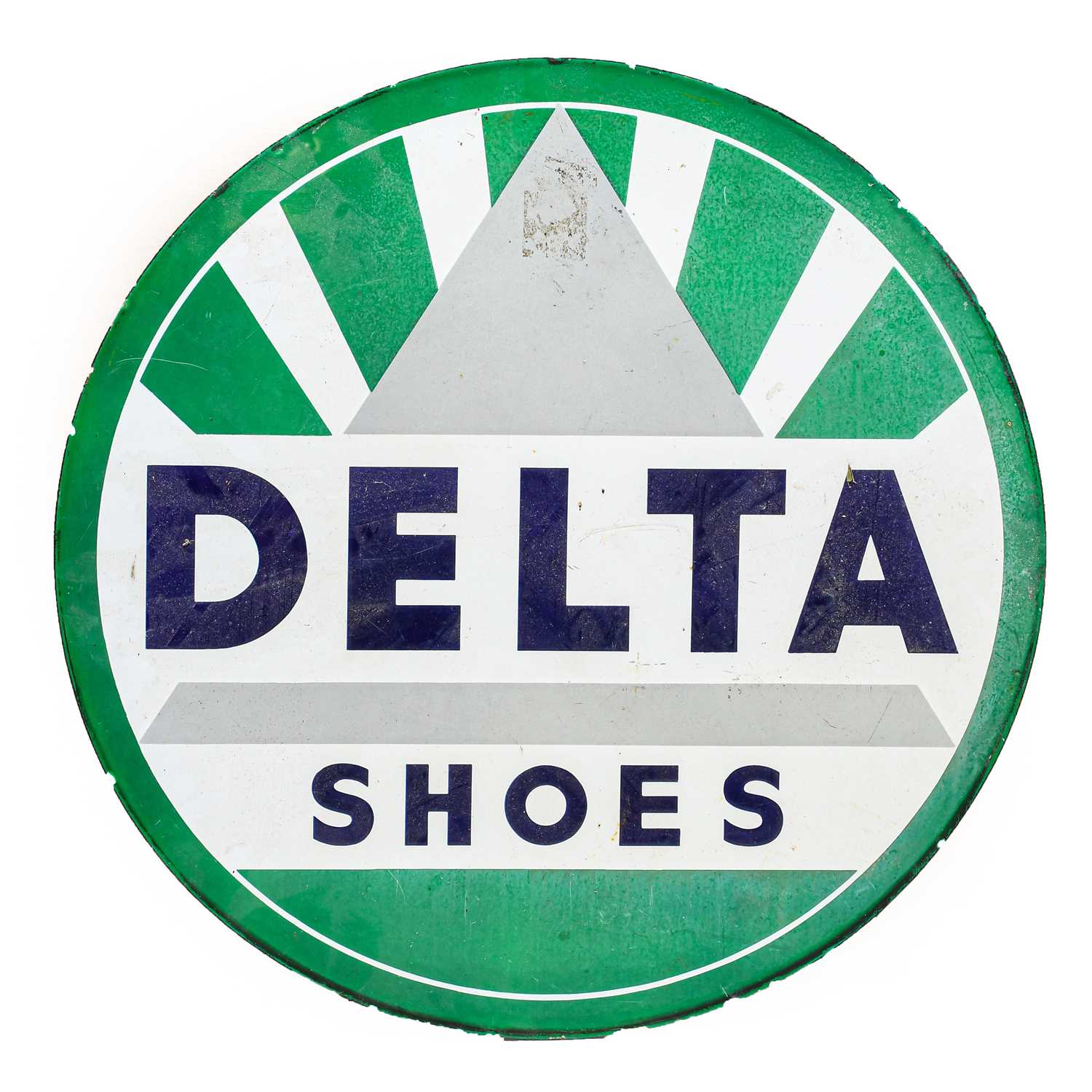 Lot 195 - Delta Shoes: A Single-Sided Circular Enamel...