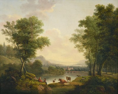 Lot 1037 - George Lambert (1700-1765) Italianate River...