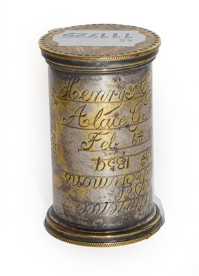 Lot 412 - A Victorian Silver Plate Wedding Cake-Canister,...