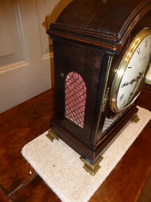 Lot 148 - A Mahogany Striking Table Clock, signed Geo...