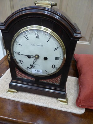 Lot 148 - A Mahogany Striking Table Clock, signed Geo...