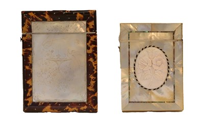 Lot 340 - Two Victorian card cases, each oblong, one...