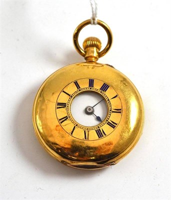 Lot 500 - 18ct half hunter pocket watch