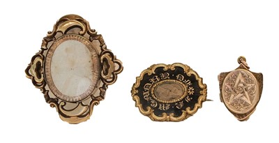 Lot 376 - Three various gilt-metal brooches, one with an...
