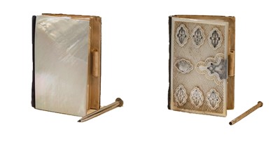 Lot 382 - Two Victorian silver inlaid mother-of-pearl...