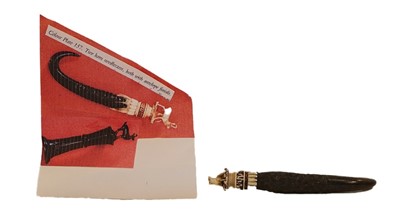 Lot 381 - A Carved Horn and Bone Needle case, with hook...