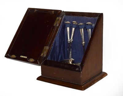 Lot 236 - A George V silver manicure set, by Sanders &...