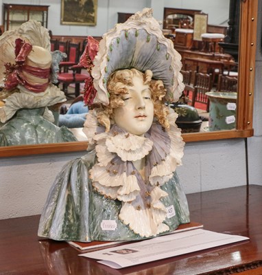 Lot 437 - An Austrian Turn Art Nouveau porcelain bust of...